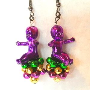 Mardi Gras King Cake Babies Earrings